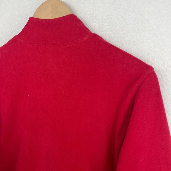 EILEEN FISHER Jacket PL Heavy Brushed Jersey Cotton Sweatshirt Full Zip Red - Picture 7 of 12
